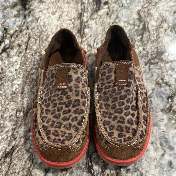 Ariat Other - Ariat Brown and Red Slip-On Loafers with Leopard Print